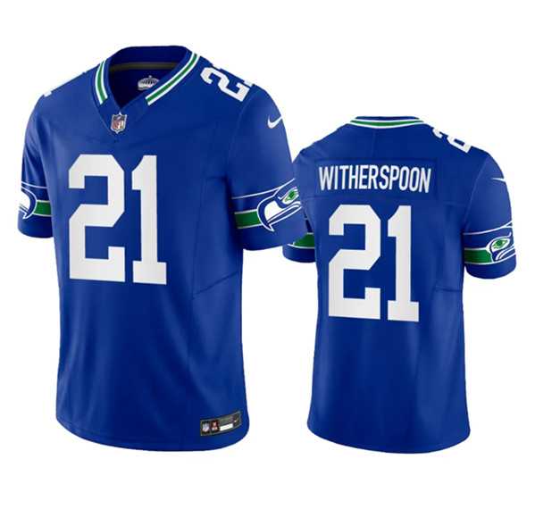 Men%27s Seattle Seahawks #21 Artie Burns Royal 2023 F.U.S.E. Vapor Limited Throwback Stitched Jersey->seattle seahawks->NFL Jersey